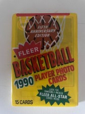 1990-91 Fleer Basketball Sealed Unopened Wax Pack with 15 Cards