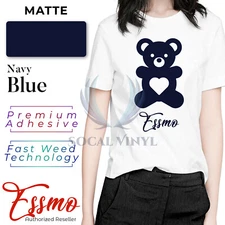 Navy Blue Matte Solid Heat Transfer Vinyl HTV T-Shirt 10" Iron Heat Press DP24