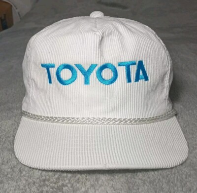 Rare Vintage Ama Pro Corduroy TOYOTA Hat White Blue Rope Zipperback  Adjustable