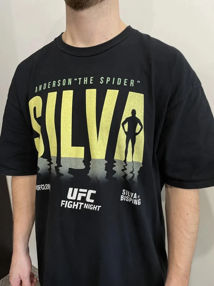 Промо-рубашка UFC Anderson Silva Vs Bisping Fighter London 2016 футболка смешанных боевых искусств официальная - Изображение 2 из 4