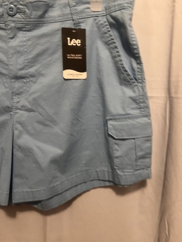 LEE LADIES PLUS LIGHT BLUE ELASTIC WAIST SHORTS SIZE 20M NEW - Picture 3 of 14