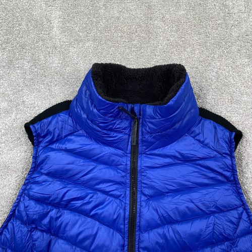 Calvin Klein Women's Full Zip Lightweight Puffer Vest Size 2X Royal Blue Black - Picture 8 of 11