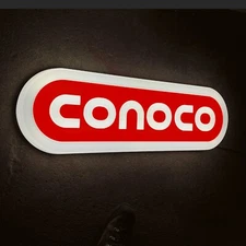 CONOCO GASOLINE LED ILLUMINATED LIGHT BOX WALL SIGN GARAGE PETROL CAR GAS OIL