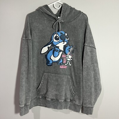 Primark Disney Stitch Pullover Sweatshirt Hoodie Womens Medium UK 12/14 