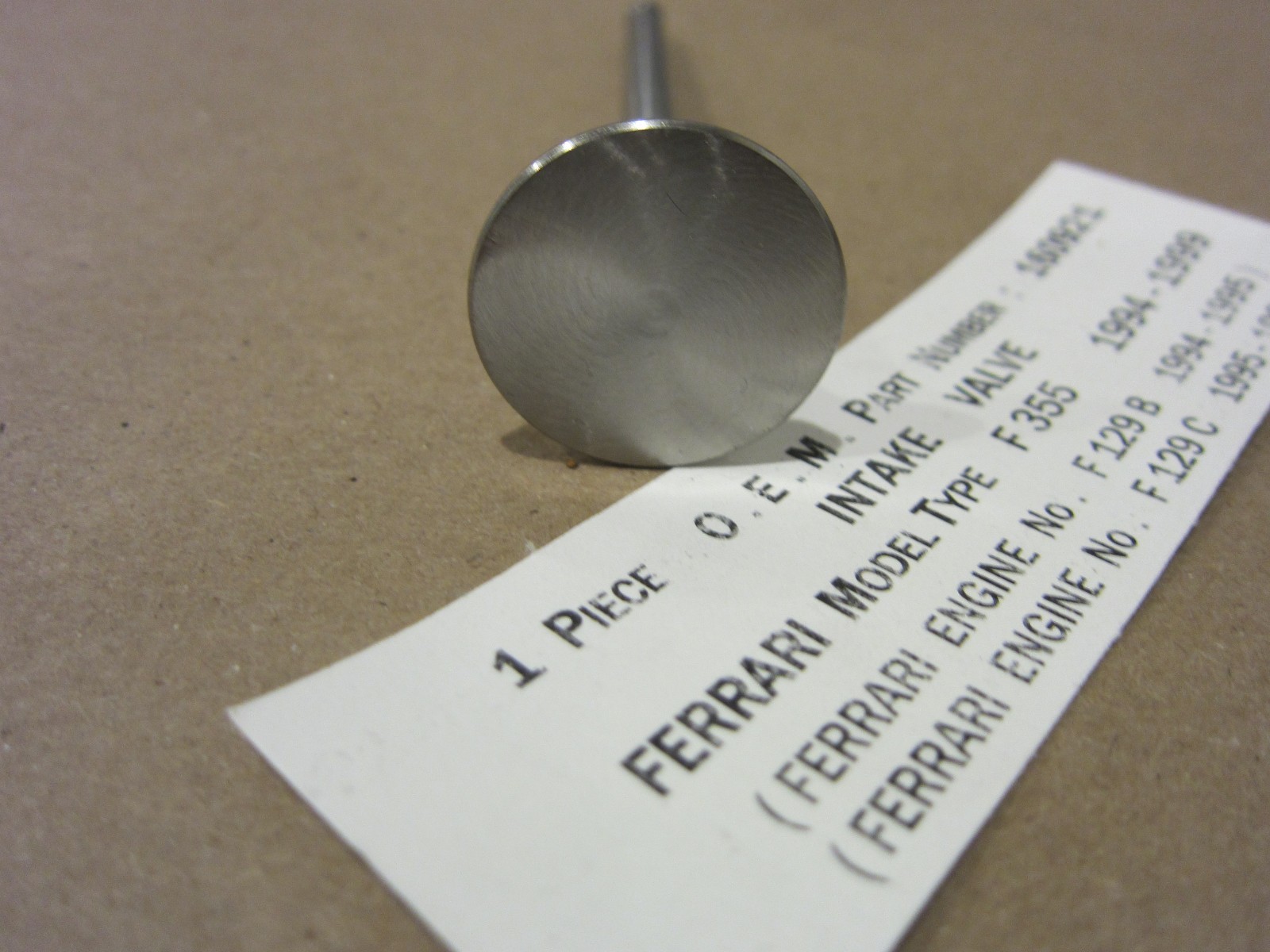Ferrari 355 - Intake Valve  (NEW) Part# 160921