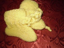 Vintage Hand Knitted Baby Slippers Boots