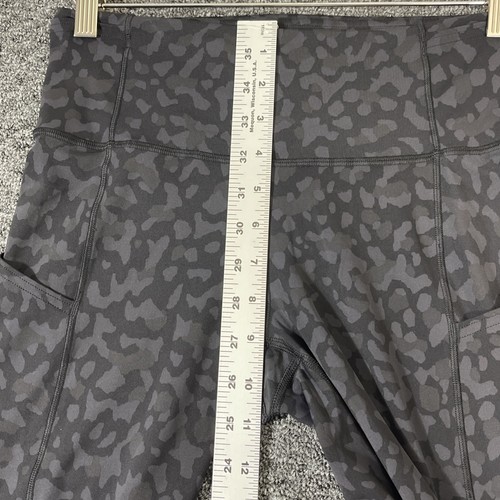 Lululemon Women Fast Free Crop HR 19” LW6BCWS Black Camo Nulux 6 Workout Casual - Imagen 6 de 8