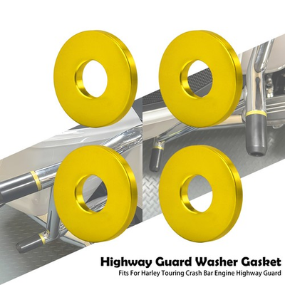 #ad #ad Highway Guard Crash Bar Washer Gasket Spacer Ring 4pcs Blue For Harley Touring $12.99