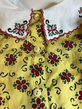 90s Oshkosh Floral Long Sleeve Peter Pan Corduroy Collar Cottagecore 2T Cotton