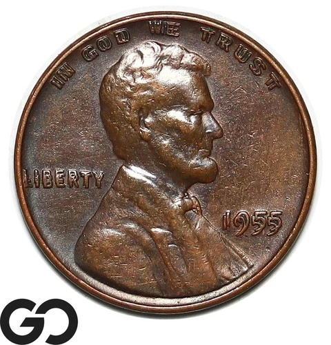 1955/55 Double Die Lincoln Cent Wheat Penny, Key Date Error, Choice AU++/Unc!