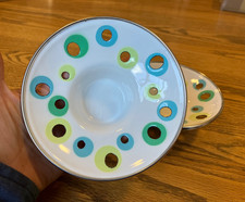 Vintage Emalj Ikea Votive Enamel Candle Tea Light Holders X 2