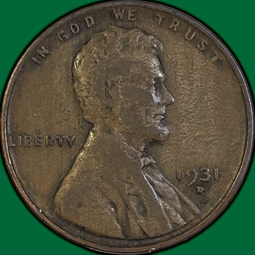 1931-D Lincoln Wheat Cent Very Fine VF Coin #35832