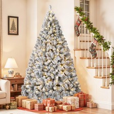 6 ft Christmas Tree, Christmas Decorations with 250 Lights, Pre-lit Artificia...