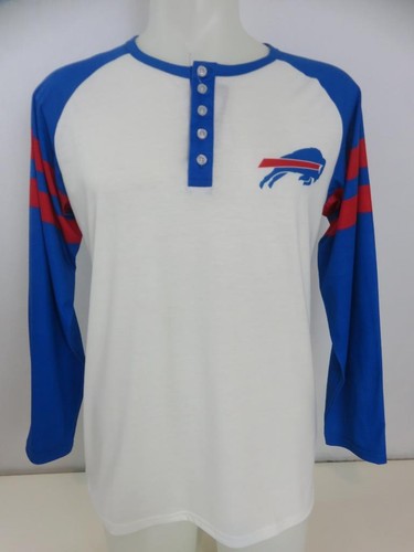 NUEVA Camiseta Buffalo Bills Manga Larga Foco Henley Talla L Nueva con Etiquetas