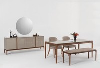 Esszimmer Set Essgruppe Tisch 4X StüHle Bank Anrichte Spiegel 8Tlg Set