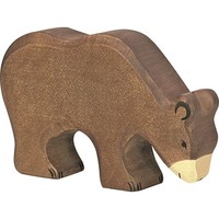 Holztiger BraunbäR Aus Holz - Fressend