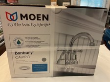 Moen Banbury Chrome Finish 2 Handle Bathroom Faucet CA84913 New/Sealed