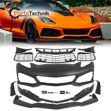 Front Bumper Cover Conversion W/Lip Fit For 2014-19 Chevy Corvette C7 ZR1 Style