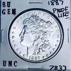 1887 BU GEM MORGAN SILVER DOLLAR UNC MS+++ U.S. MINT RARE COIN 7833