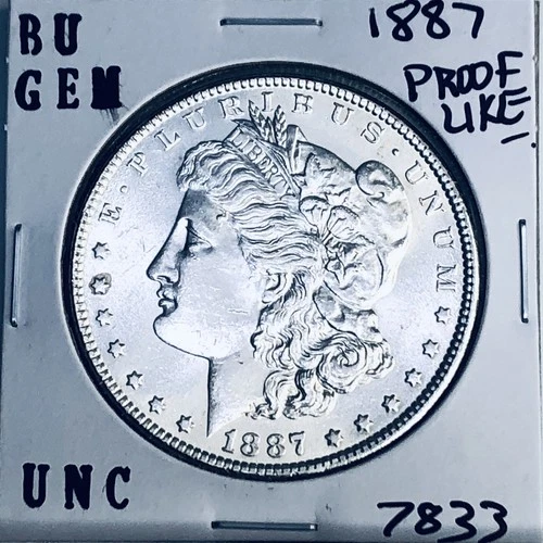 1887 BU GEM MORGAN SILVER DOLLAR UNC MS+++ U.S. MINT RARE COIN 7833
