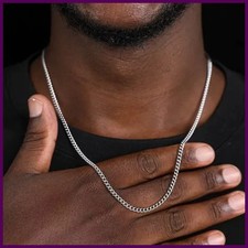 3mm Men's Cuban Chain Necklace Simple Stainless Steel Necklace Fashion Titanium