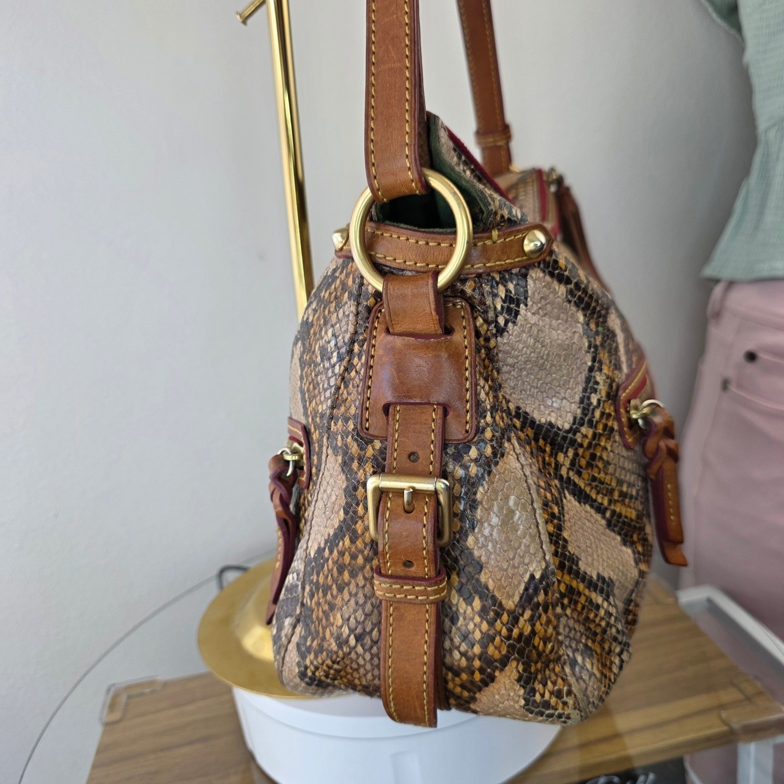 Dooney & Bourke Python Snake Embossed Leather Sho… - image 3