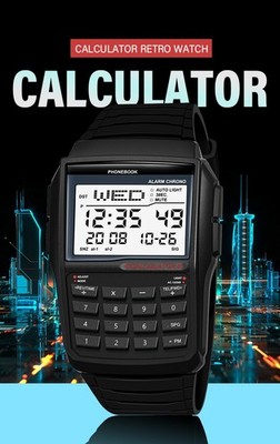 Chaofeng Digital Calculator Alarm Stopwatch Dual Time Telememo Data Bank Watch
