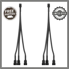 3 Way PWM Fan Splitter Cable, 2 Pcs 4 Pin Splitter, Header... 