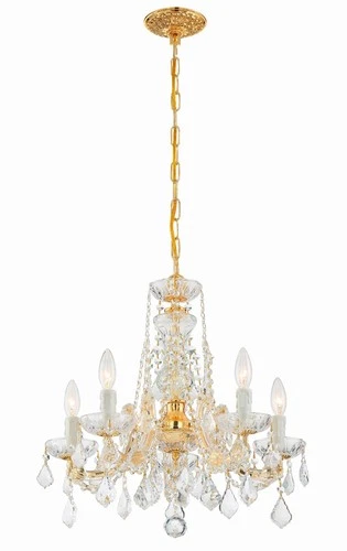 Crystorama Maria Theresa 20" Wide 5-Light Gold and Crystal Chandelier - Picture 3 of 8