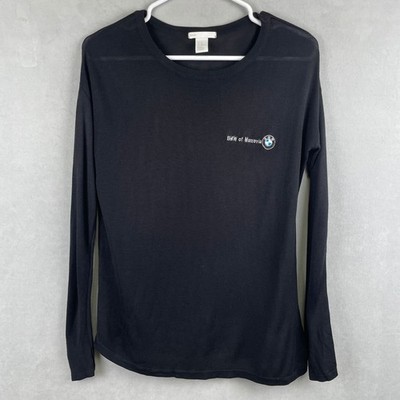 H&M Basic BMW of Monrovia Embroidered Long Sleeve Sweater Top Black Racing XS