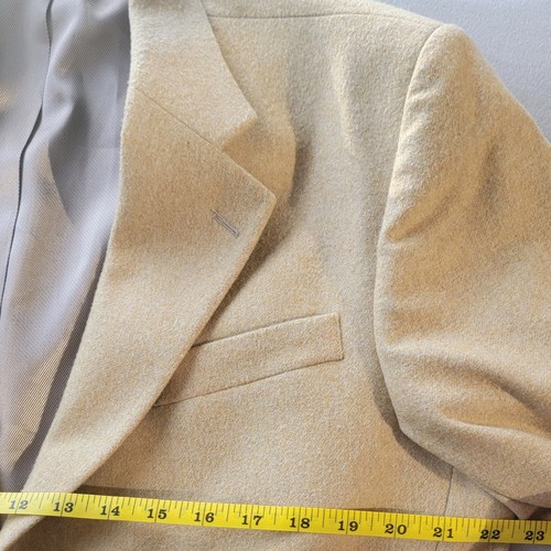 Oscar De La Renta Blazer Jacket Cashmere Wool Nylon 2 Button Tan Size 42R - Picture 5 of 11
