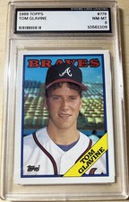 Tom Glavine Graded NM-Mt 8.  1988 Topps - Tom Glavine #779 (RC)