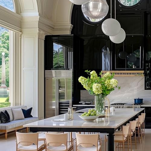 Hydrangea Artificial Silk Flowers,2Pcs 31.5" Large Lifelike Panicled Faux Green - Picture 5 of 7