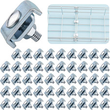 50 Pack Wire Mesh Cable Tray Coupler Kit, Steel Bracket Hardware Components for