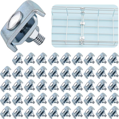 50 Pack Wire Mesh Cable Tray Coupler Kit, Steel Bracket Hardware Components for