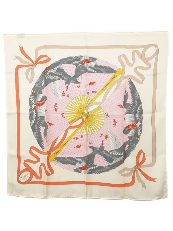 Gucci Fan Sense foulard en soie ruban oiseau 712854 3G001 femme garantie 1 semaine occasion