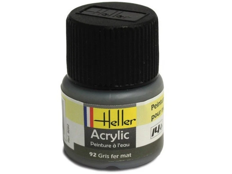 HELLER Gris fer mat Heller 92 acrylique - 12ml - HELLER 9092