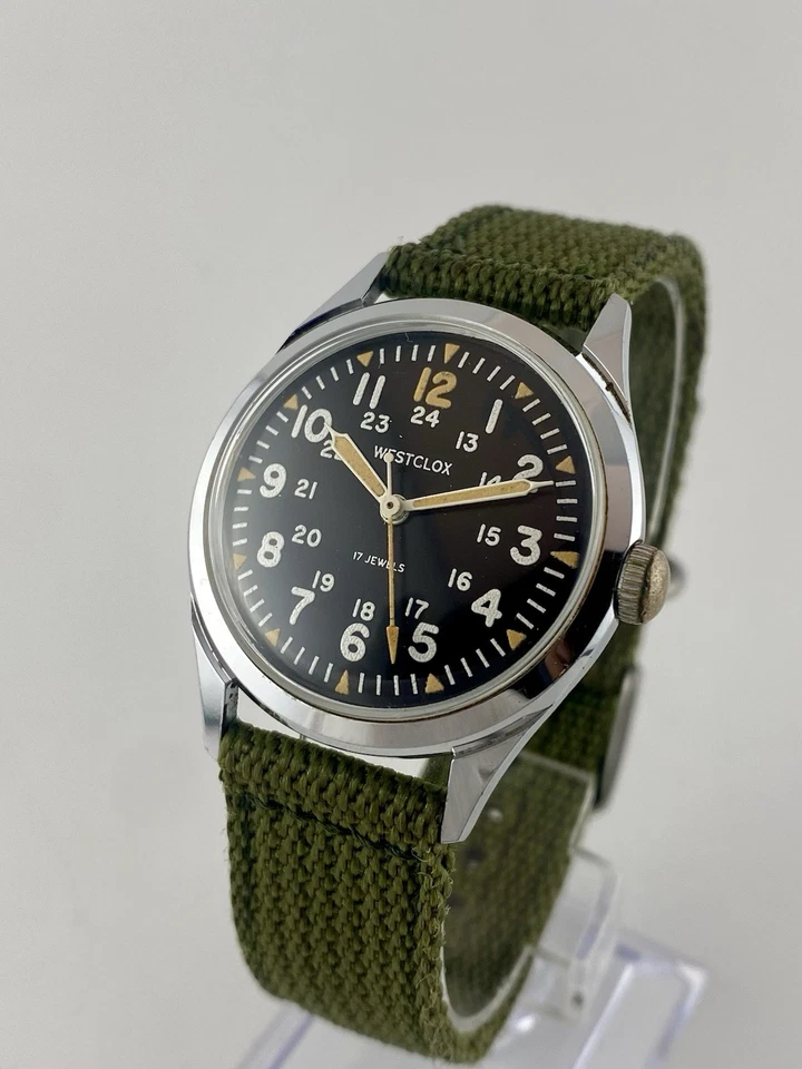 Reloj MILITAR Hombre Vintage Años 70 WESTCLOX Cal.A-201. ¡Corre el viento manual! Foto 3 de 4