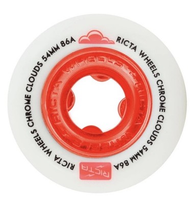 RICTA CHROME CLOUDS RED 54MM 86A SKATEBOARD WHEELS (SET OF 4)