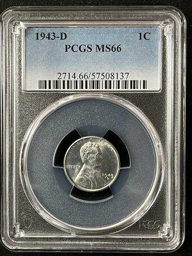 1943-D  1C  Lincoln Wheat One Cent  PCGS MS66  57508137
