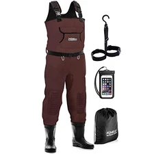 FOXELLI CHEST WADERS WATERPROOF 4MM NEOPRENE MEN SIZE 8 BROWN