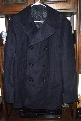 US Navy issue 13 Button Dark Navy Blue Wool Peacoat Men 40 Reg