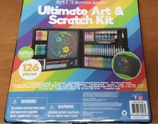 Ultimate Art/Scratch Kit~101 Budding Artist ~126 Pieces~Pencils, Markers, Paints