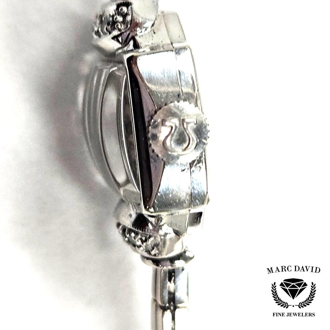Vintage 1950s Omega Ladies 14K White Gold Diamond Wristwatch image 6