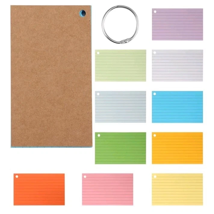 20 Pack 127x76mm Flash Cards 50 Sheets Each 1000 Sheets 10 Colors Revision Cards