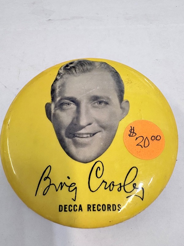 Vintage Bing Crosby Decca Record Brush Phila  Badge Co Made USA
