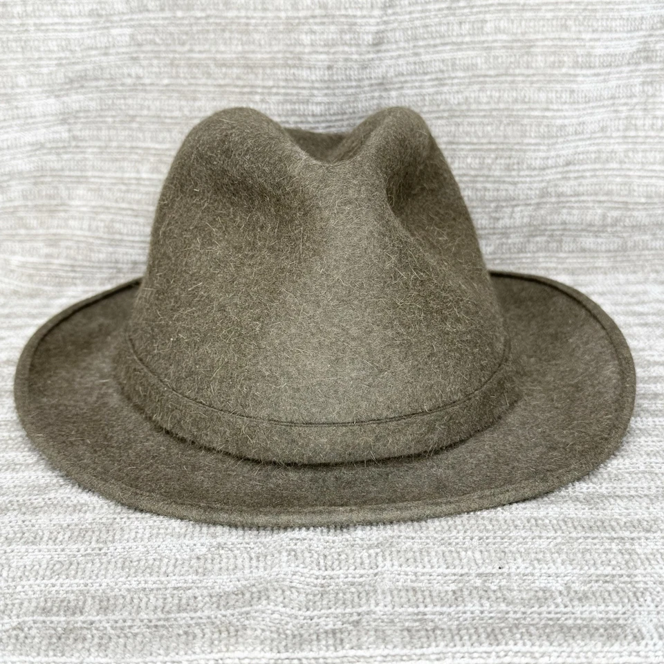 LOCK & Co Hatters Trilby 羊毛毛毡帽 尺寸 7 1/8 (58) 绿色 英国制造 — 第 2/4 张图片