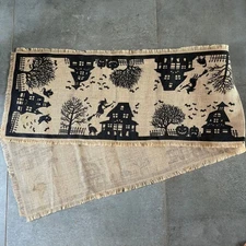 Black Halloween Theme on 100% Natural Jute Table Runner 15” x 70”