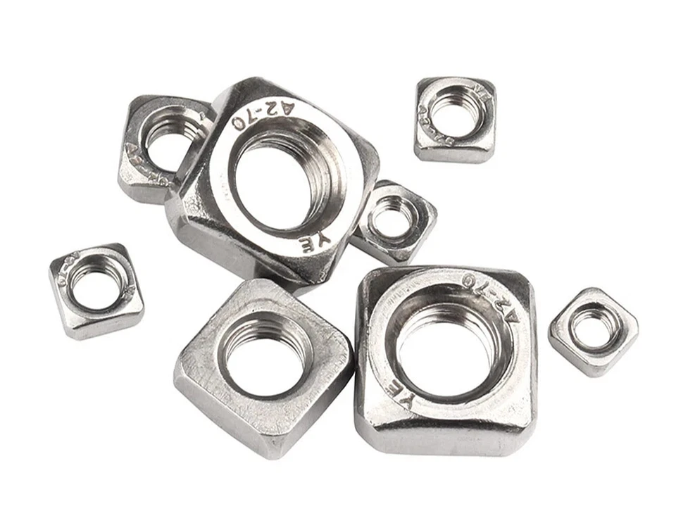 DADI QUADRI IN ACCIAIO INOX M3 M4 M5 M6 M8 M10 M12 DADI QUADRATI DIN 562 DIN 557 - Immagine 4 di 4