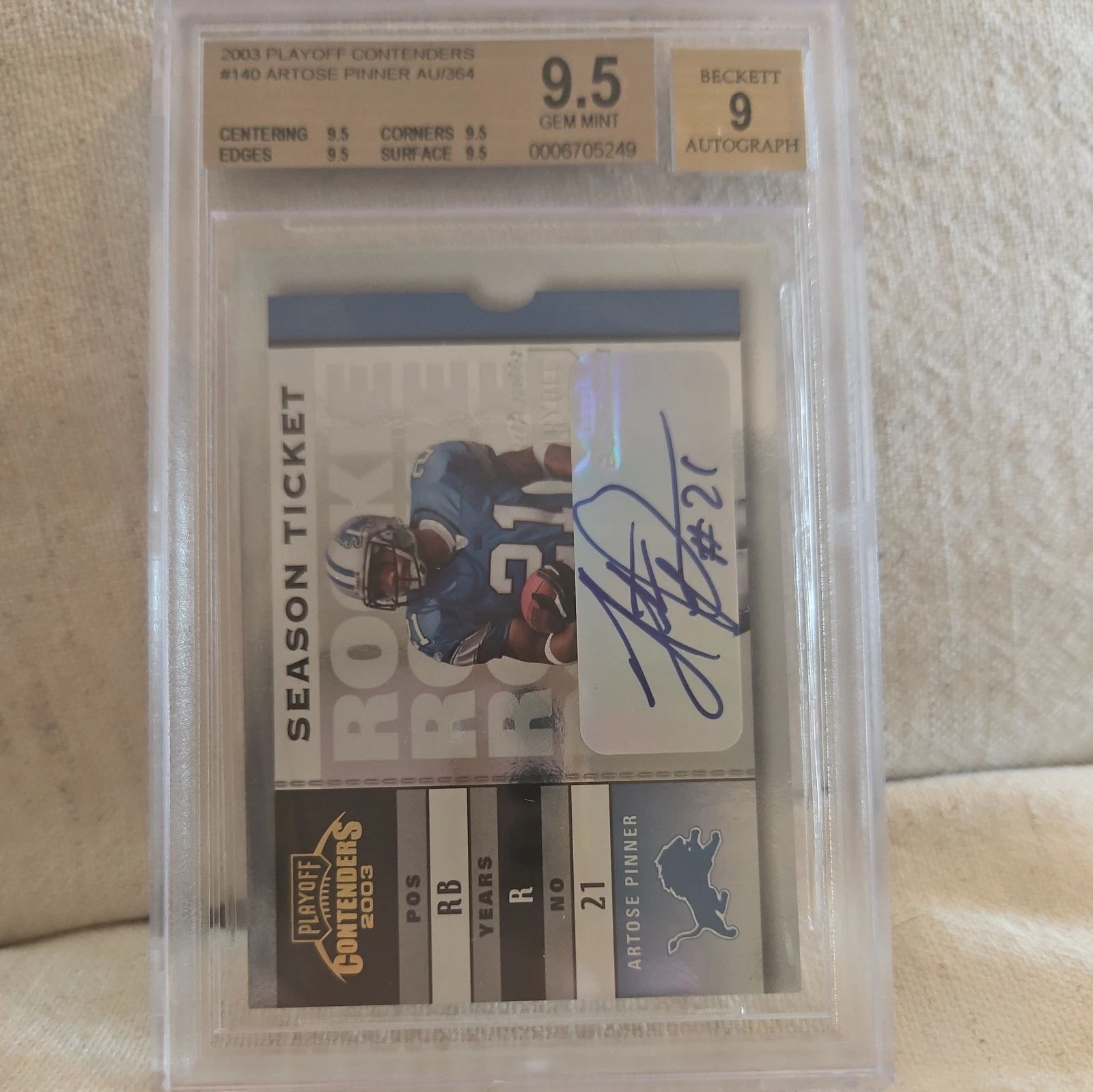 Artose Pinner Playoff Contenders #140 Autograph